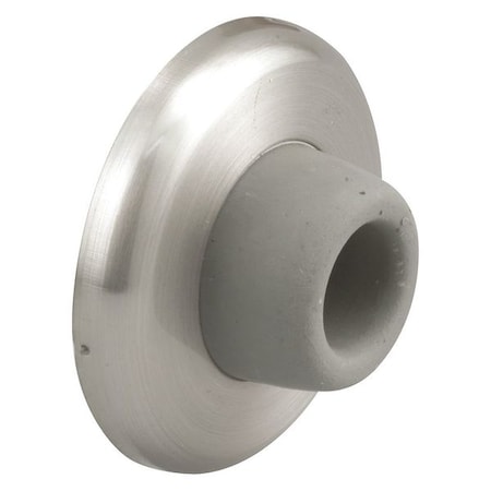 Primeline Tools Door Wall Stop, 2-1/2 in., Rubber Bumper, Satin Nickel (Single Pack) MP4843-1