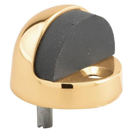Primeline Tools Door Stop, 1-5/16 in., Cast Brass, Polished Brass Finish, Floor Mount (Single Pack) MP4555