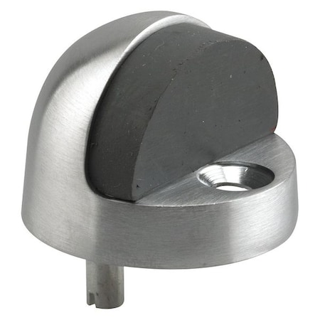 Primeline Tools Door Stop, 1/2 in., Cast Brass, Satin Nickel Finish, Floor Mount (Single Pack) MP4846
