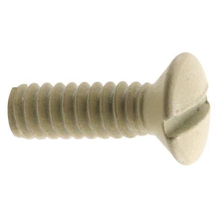 Primeline Tools Wall Plate Screws, No 6-32 x 1/2 in., Steel Construction, Ivory, Oval Head, Slotted Drive, PK100 MP9015