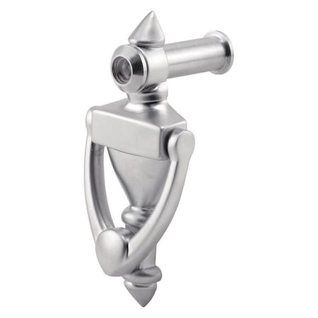 Primeline Tools Door Knocker and Viewer, 1/2 in. Bore, 160-Degree View Angle, Satin Nickel (Single Pack) MP4517