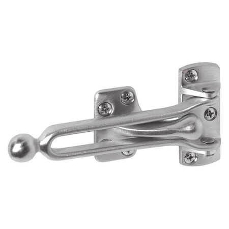 Primeline Tools Swing Bar Door Guard with Ball, 4-7/8 in., Solid Brass, Satin Nickel (Single Pack) MP10361