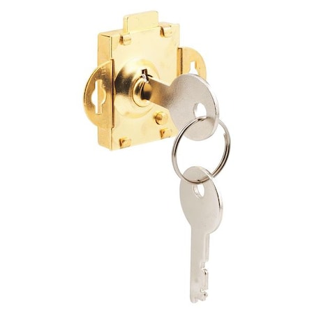 Primeline Tools Mail Box Lock, 1/4 in. Throw, Steel, Brass Plated (Single Pack) MP4048