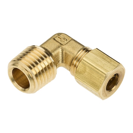 Parker Elbow, Brass, Comp. 1/4 in, MNPT 1/4 in 169C-4-4