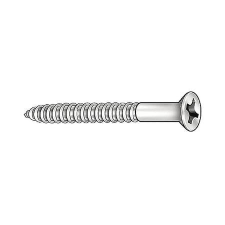 Zoro Select Wood Screw, #9, 3 in, Zinc Plated Steel Flat Head Phillips Drive, 100 PK WPFI0-903000-100P