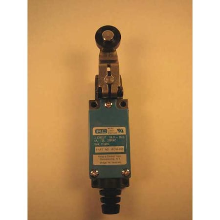 Relay And Control Limit Switch, Adjustable Lever, Roller, 1NC/1NO, 5A at 250V AC, Actuator Location: Side RCM-401