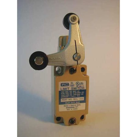 Relay And Control Limit Switch, Lever, Roller, 1NC/1NO, 10A at 125V AC, Actuator Location: Side RCL-310