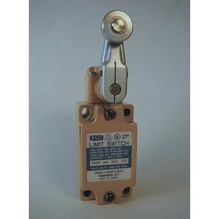 Relay And Control Limit Switch, Lever, Roller, 1NC/1NO, 10A at 125V AC, Actuator Location: Side RCL-300