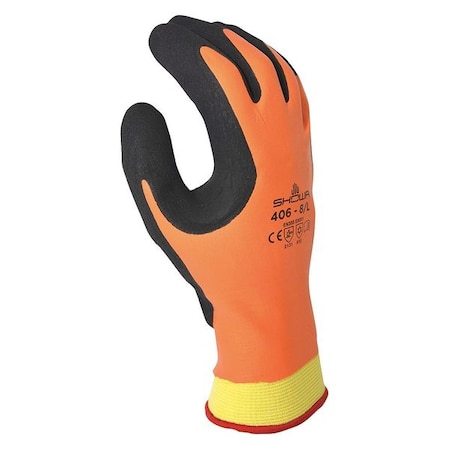 SHOWA Cold Protection Coated Gloves, Polyester/Nylon/Acrylic Lining, L 406L-08