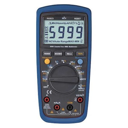 REED INSTRUMENTS True RMS 600V AC/DC Multimeter with Non-Contact Voltage Detector R5007