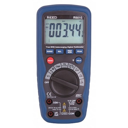 REED INSTRUMENTS True RMS Waterproof Digital Multimeter R5010