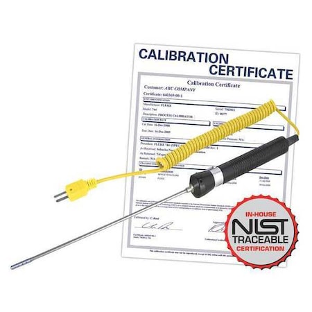 Reed Instruments Air/Gas Thermocouple Probe, Type K, -58 to 1652 Degrees F (-50 to 900 Degrees C) with NIST Calibration Certificate R2940-NIST