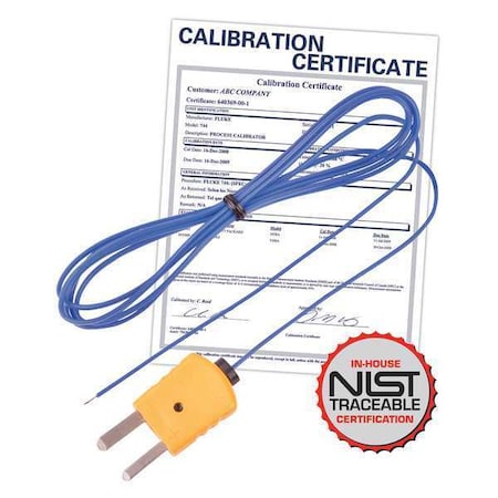 Reed Instruments Beaded Thermocouple Wire Probe, Type K, -40 to 482 Degrees F (-40 to 250 Degrees C) with NIST Calibration Certificate TP-01-NIST