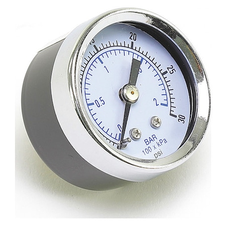 Schneider Electric Gauge, 1-1/2", 0/30 psi, 1/8" Back Mounted 2420-001