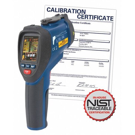Reed Instruments Thermometer, IR, Dual Laser, Video, Nist R2020-NIST
