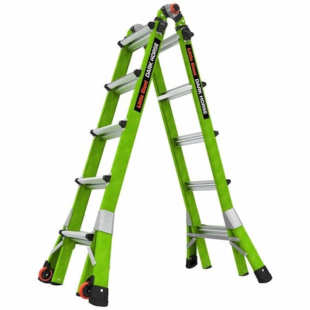 LITTLE GIANT LADDERS Ladder, Fiberglass, 5 to 9 ft H, 300 lb Cap 16122-001