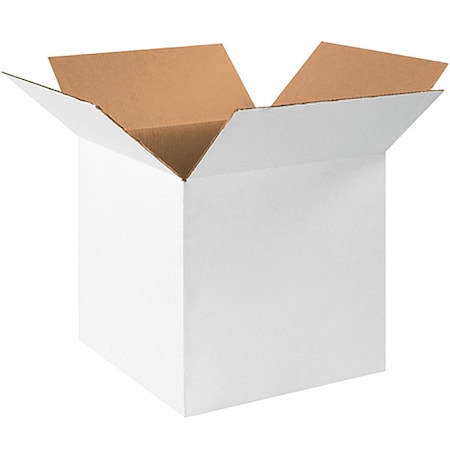 Zoro Select 16 in x 16 in x 16 in Shipping Box, White, Corrugate, Single Wall, 32 ECT 22XL64