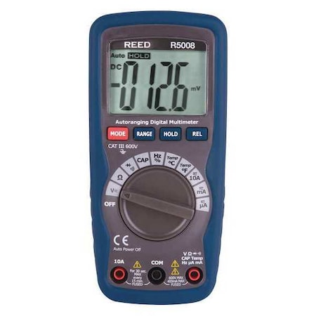 REED INSTRUMENTS Compact Digital Multimeter with Temperature R5008