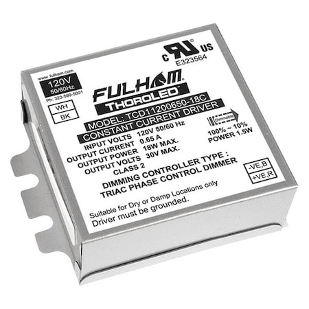 Fulham CC Triac, 120V, 650mA, 18W TCD11200650-18C