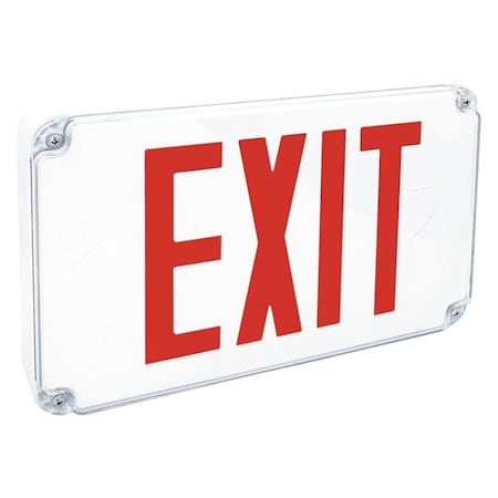 Fulham LED Emergency Exit Sign, Slim Wet, Red, FHEX26RRC FHEX26RRC