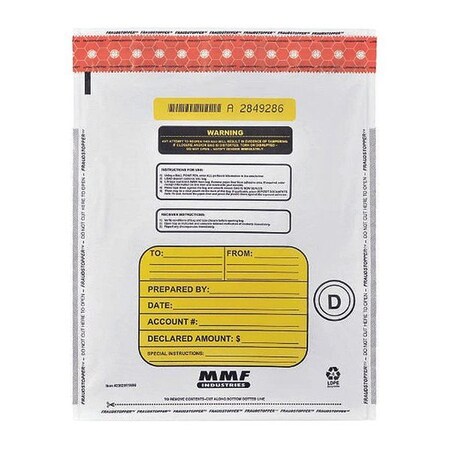 Mmf Industries Tamper Evident Dep Bag, 12"x16", Wht, PK100 2362011N06