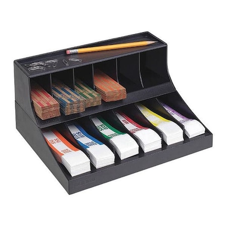 Mmf Industries Combination Strap/Wrapper Rack, Black 210470204