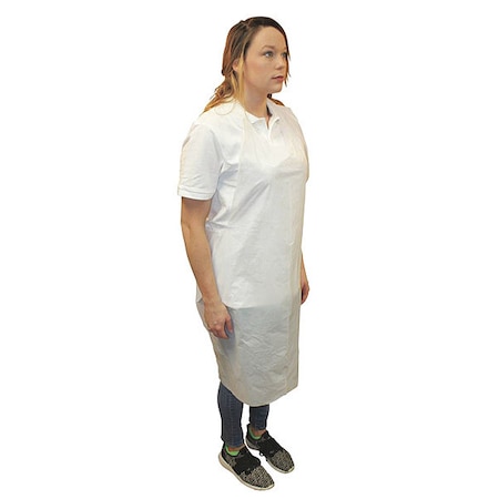 Impact Products Disposable Aprons, Polyethylene, 1 mil, 14", White, S, 1000 PK MDP-46W-S