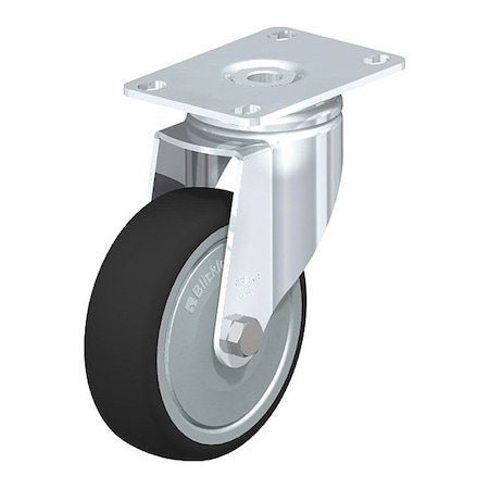 Blickle Swivel Plate Caster, PU, 4", 240 lb., Caster Wheel/Tread Material: Nylon/Thermoplastic Polyurethane LKPA-PATH 101KF-12