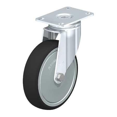 Blickle Swivel Plate Caster, PU, 5", 265 lb., Number of Wheels: 1 LKPA-PATH 126KF-12