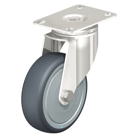 Blickle Swivel Plate Caster, TPR, 5", 265 lb. LKPXA-TPA 126KFD-12