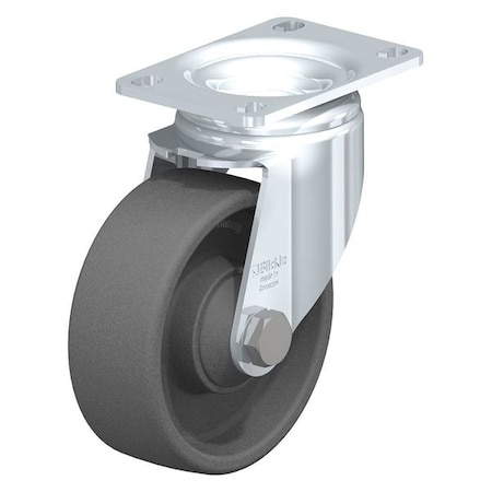 Blickle Swivel Plate Caster, Gry Nylon, 5", 400 lb., Number of Wheels: 1 L-POG 125KA-12