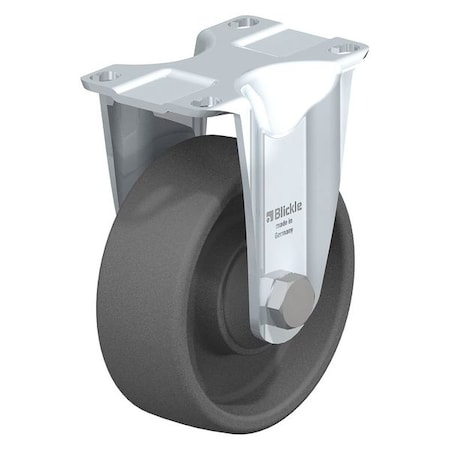 Blickle Rigid Plate Caster, Gry Nylon, 5", 400 lb. B-POG 125KA-12