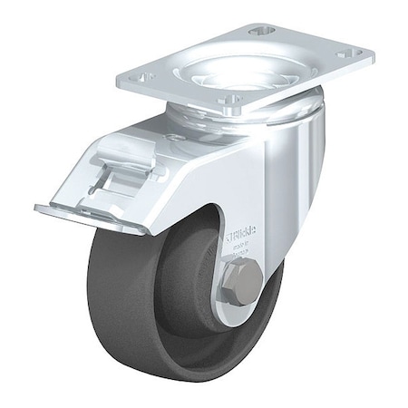 Blickle Swivel Plate Caster, Gy Nyln, 3-1/2", Brake L-POG 89K-12-FI