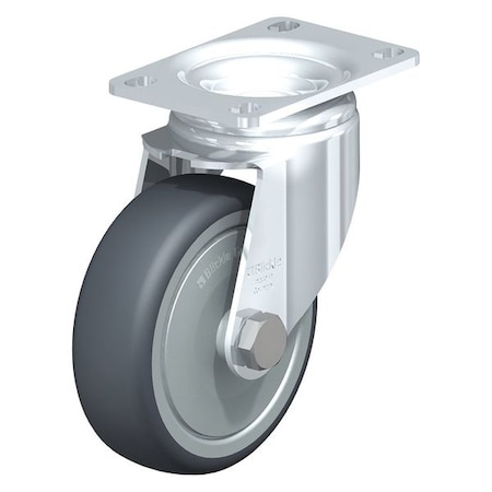 Blickle Swivel Plate Caster, TPR, 4", 240 lb., Number of Wheels: 1 L-TPA 102KF-12