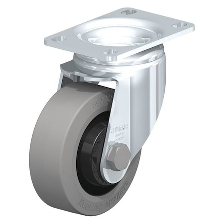 Blickle Swivel Plate Caster, Solid Rbr, 4", 400 lb. L-POEV 100KA-12-SG