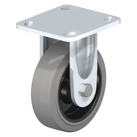 Blickle Rigid Plate Caster, Solid Rubr, 4", 440 lb. BKS-POEV 100KA-14-SG