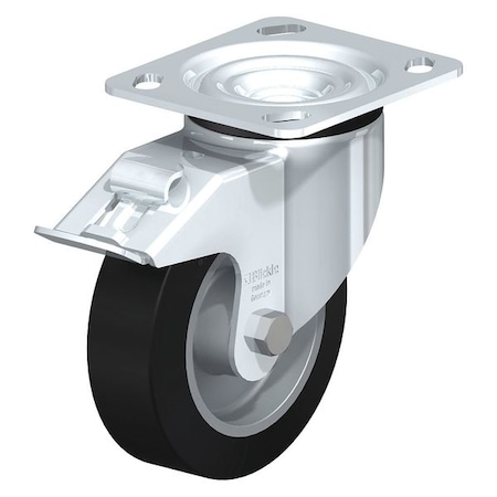 Blickle Swivel Plate Caster, TPR, 8", Brake, Caster Load Rating Range: Heavy-Duty LE-ALEV 200K-14-FI
