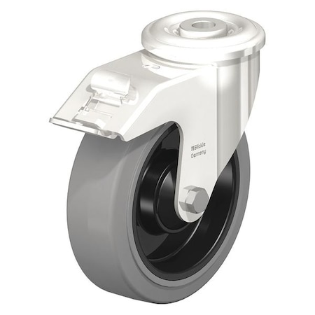 Blickle SS, Kingpin Swivel Cstr, Solid Rbbr, 4", Brk LEXR-POEV 100XKA-FI-SG