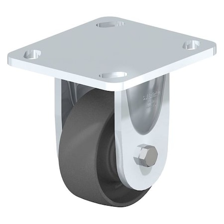 Blickle Rigid Plate Caster, Gray Nylon, 4", 615 lb. BKS-POG 100KA-14