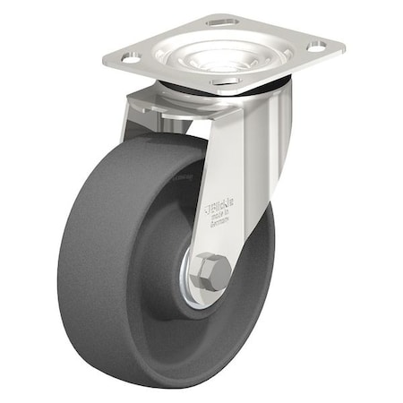 Blickle Swivel Plate Caster, Gray Nyln, 8", 660 lb. LEX-POG 200XK-14