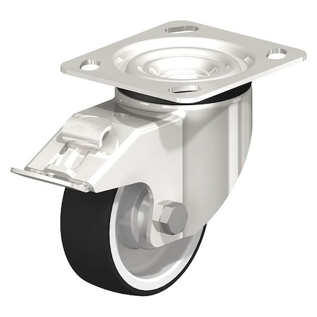 Blickle Swivel Plate Caster, PU, 4", 660 lb., Caster Wheel/Tread Material: Nylon/Thermoplastic Polyurethane LKX-POTH 100KAD-14