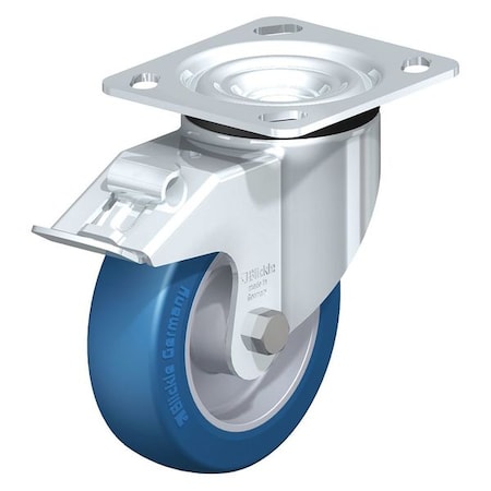 Blickle Swivel Plate Caster, PU, 6", Brake LE-ALBS 150K-14-FI-CO