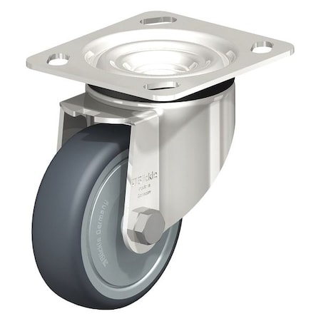 Blickle Swivel Plate Caster, TPR, 4", 220 lb. LKX-TPA 102KFD-14