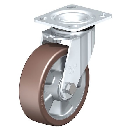 Blickle Swivel Plate Caster, PU, 6-5/16", 1210 lb., Wheel Width: 2" LEH-ALB 160K-14