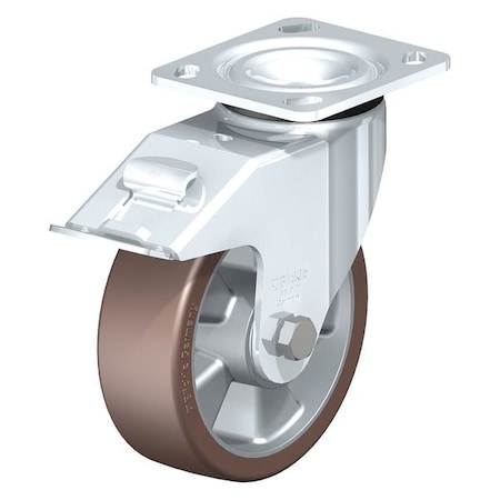 Blickle Swivel Plate Caster, PU, 6", Brake LEH-ALB 150K-14-FI