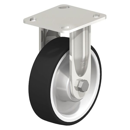 Blickle Rigid Plate Caster, PU, 8", 660 lb. BESX-POTH 200XK-14