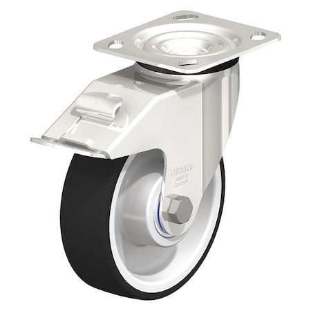 Blickle Swivel Plate Caster, PU, 6", Brake LEX-POTH 150XK-14-FI