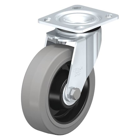 Blickle Swivl Plate Cstr, Solid Rbber, 8", 1100 lb. LEH-POEV 200KA-14-SG