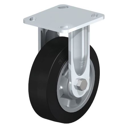 Blickle Rigid Plate Caster, Solid Rbbr, 6", 880 lb. BEHS-ALEV 150K-14