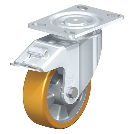 Blickle Swivel Plate Caster, PU, 8", Brake, Load Rating: 1760 lb. LH-ALTH 200K-16-FI